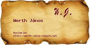 Werth János névjegykártya
